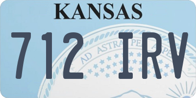 KS license plate 712IRV