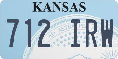 KS license plate 712IRW