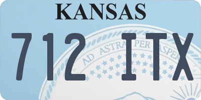 KS license plate 712ITX