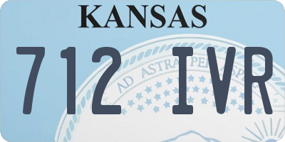 KS license plate 712IVR