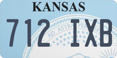 KS license plate 712IXB