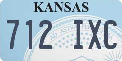 KS license plate 712IXC