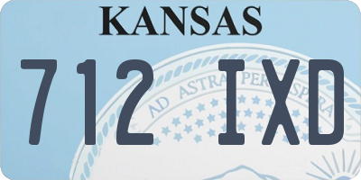 KS license plate 712IXD