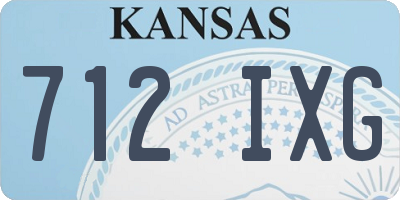 KS license plate 712IXG
