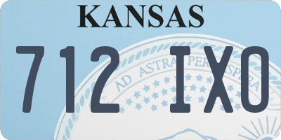 KS license plate 712IXO