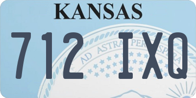KS license plate 712IXQ