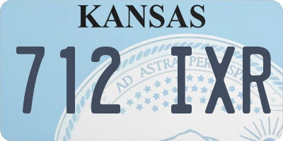 KS license plate 712IXR