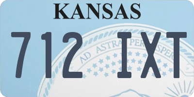 KS license plate 712IXT