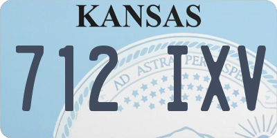 KS license plate 712IXV