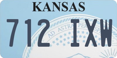 KS license plate 712IXW
