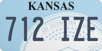 KS license plate 712IZE