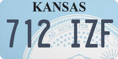 KS license plate 712IZF