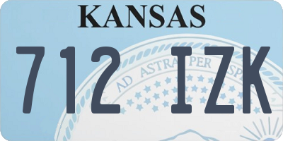KS license plate 712IZK
