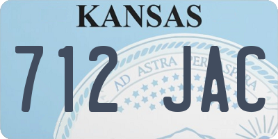 KS license plate 712JAC