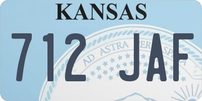 KS license plate 712JAF