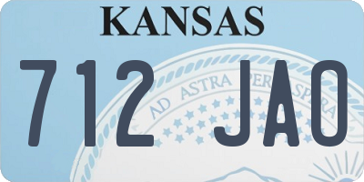 KS license plate 712JAO