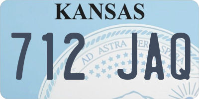 KS license plate 712JAQ