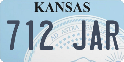 KS license plate 712JAR