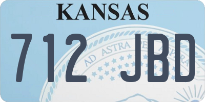 KS license plate 712JBD