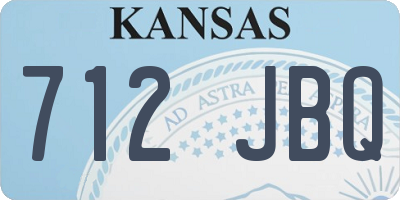 KS license plate 712JBQ