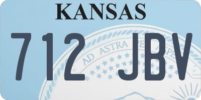 KS license plate 712JBV