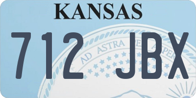 KS license plate 712JBX