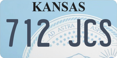 KS license plate 712JCS