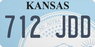 KS license plate 712JDD