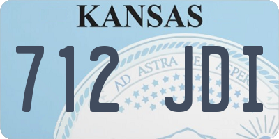 KS license plate 712JDI