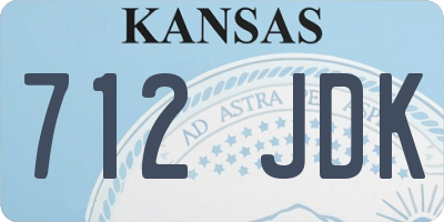KS license plate 712JDK
