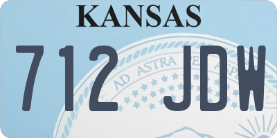 KS license plate 712JDW