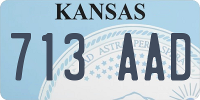 KS license plate 713AAD