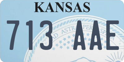 KS license plate 713AAE