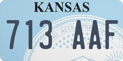 KS license plate 713AAF