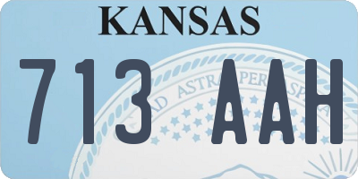 KS license plate 713AAH