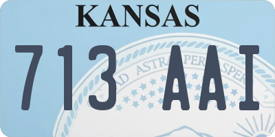 KS license plate 713AAI