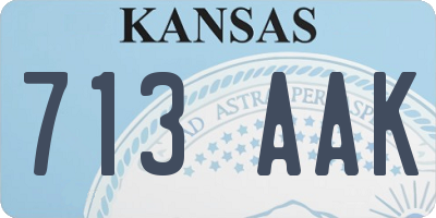 KS license plate 713AAK