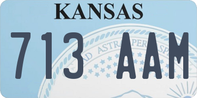 KS license plate 713AAM