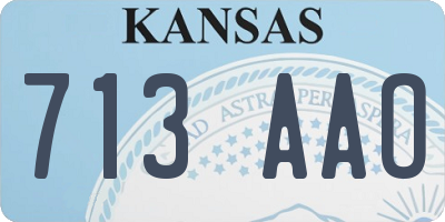 KS license plate 713AAO