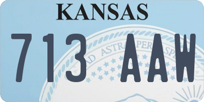 KS license plate 713AAW