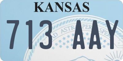 KS license plate 713AAY