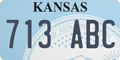 KS license plate 713ABC