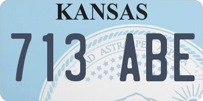 KS license plate 713ABE
