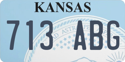 KS license plate 713ABG