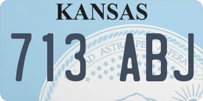 KS license plate 713ABJ