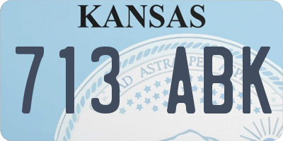 KS license plate 713ABK