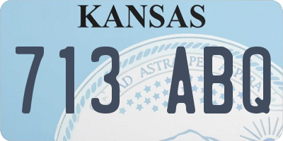 KS license plate 713ABQ