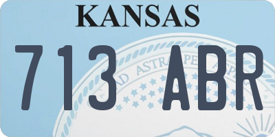 KS license plate 713ABR
