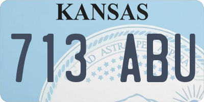 KS license plate 713ABU