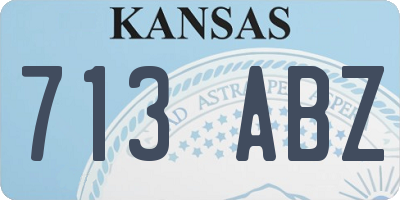 KS license plate 713ABZ